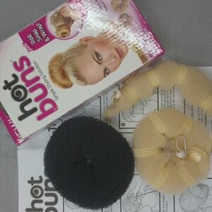 HOT BUNS Elegant Hair Bun Maker - Light & Dark Hair 3 pieces